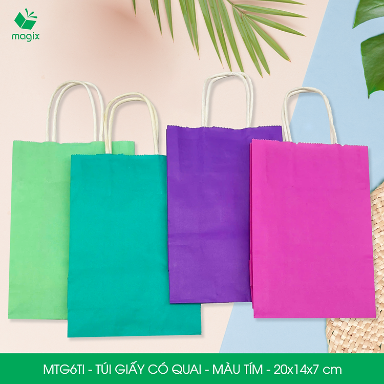 Túi Giấy Có Quai Màu Tím (25 chiếc) - Ảnh 3