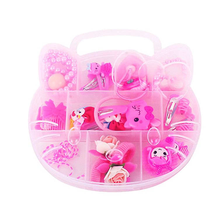 Hộp phụ kiện tóc hello kitty nhiều món cho bé - Mẫu ngẫu nhiên