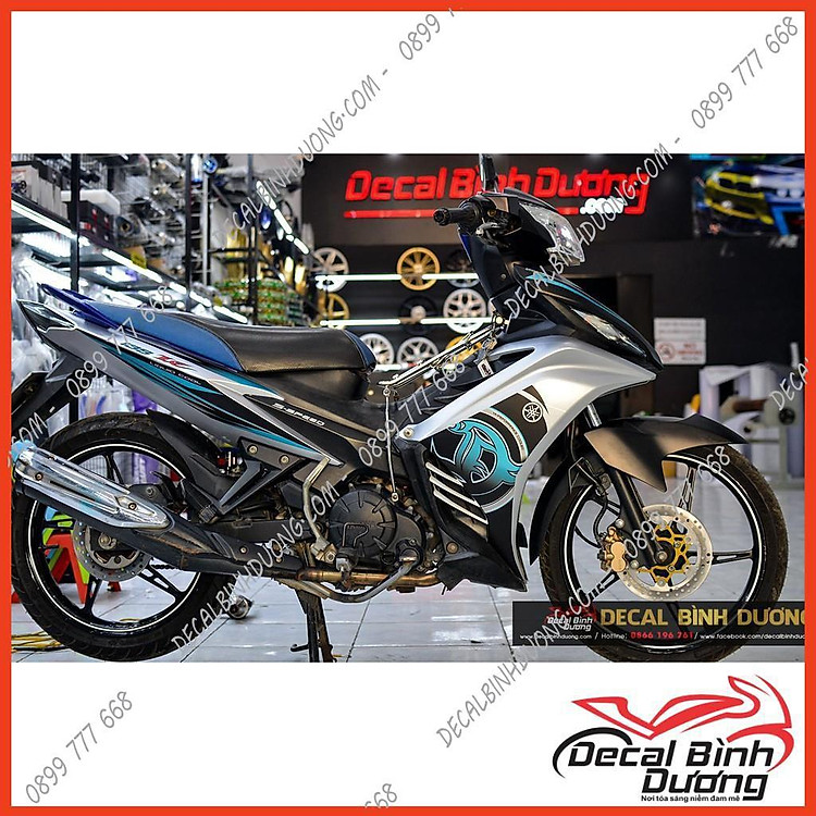 Tem dành cho Xe Exciter 135 Xanh Đen Bạc Bản LC - Decal Candy