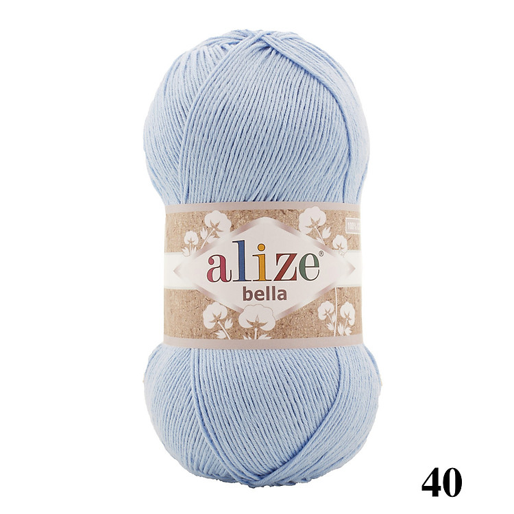 Cuộn sợi cotton hè trơn Bella 100 hãng Alize Yarns đan móc áo, váy, khăn hè siêu mát