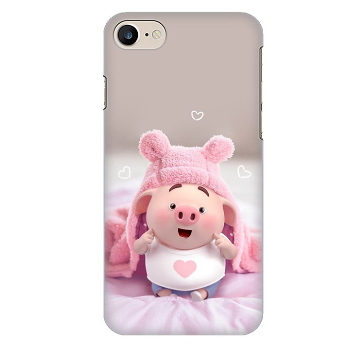 Ốp lưng nhựa cứng nhám dành cho iPhone 7 in hình Heo Con Làm Duyên