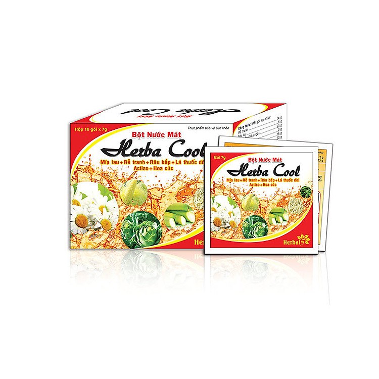Bột Nước Mát Herba Cool - Thanh Nhiệt Cơ Thể (hộp 10 gói x 7g)