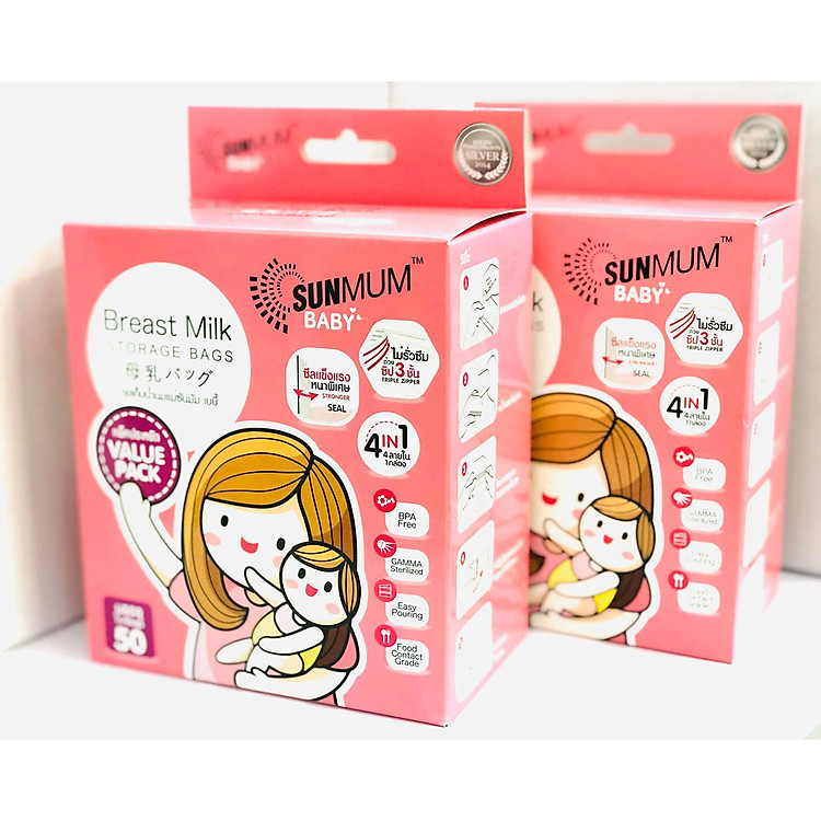 Combo 2 hộp túi trữ sữa Sunmum Chính hãng Giá rẻ - Hình ảnh 4