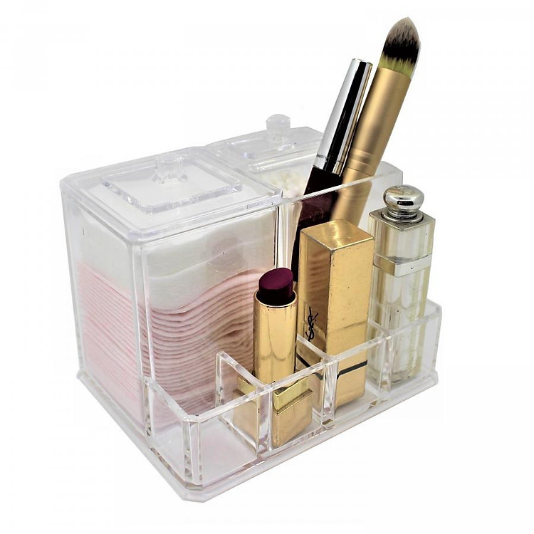 Khay đựng son mỹ phẩm, tăm bông cao cấp ORGANIZER DMCDC006