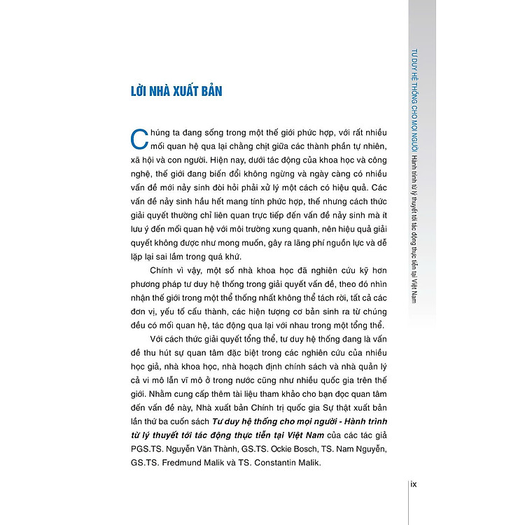 Tư Duy Hệ Thống Cho Mọi Người - Hành Trình Từ Lý Thuyết Tới Tác Động Thực Tiễn - Ảnh 2