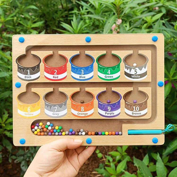 Bảng gỗ Montessori phân biệt màu sắc và số Chính hãng Tiết kiệm - Hình ảnh 3