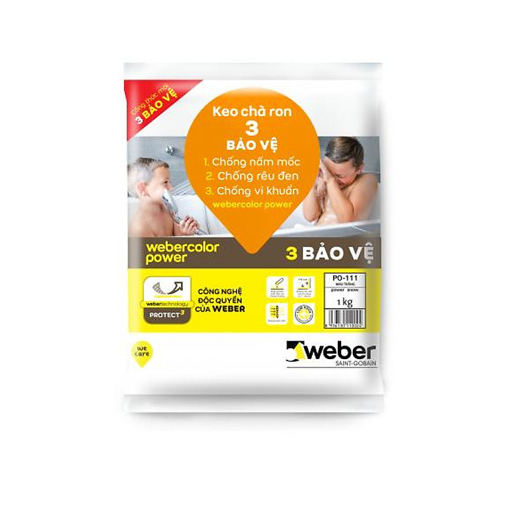 Keo chít mạch/ keo chà ron bảo vệ 3 lớp Weber.color power PO-111 (màu trắng)