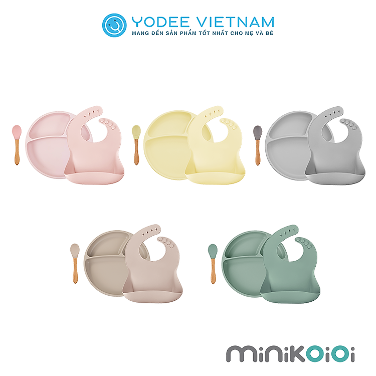 Bộ ăn dặm MinikOiOi silicone cho bé Chính hãng Tiết kiệm