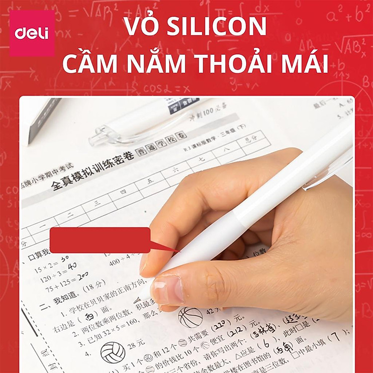 Bút Bi Nước Mực Gel Ngòi 0.5mm Deli (Ngòi đen) - Ảnh 4
