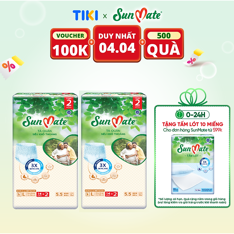 Combo 2 Tã quần SunMate size L Chính hãng Giá rẻ