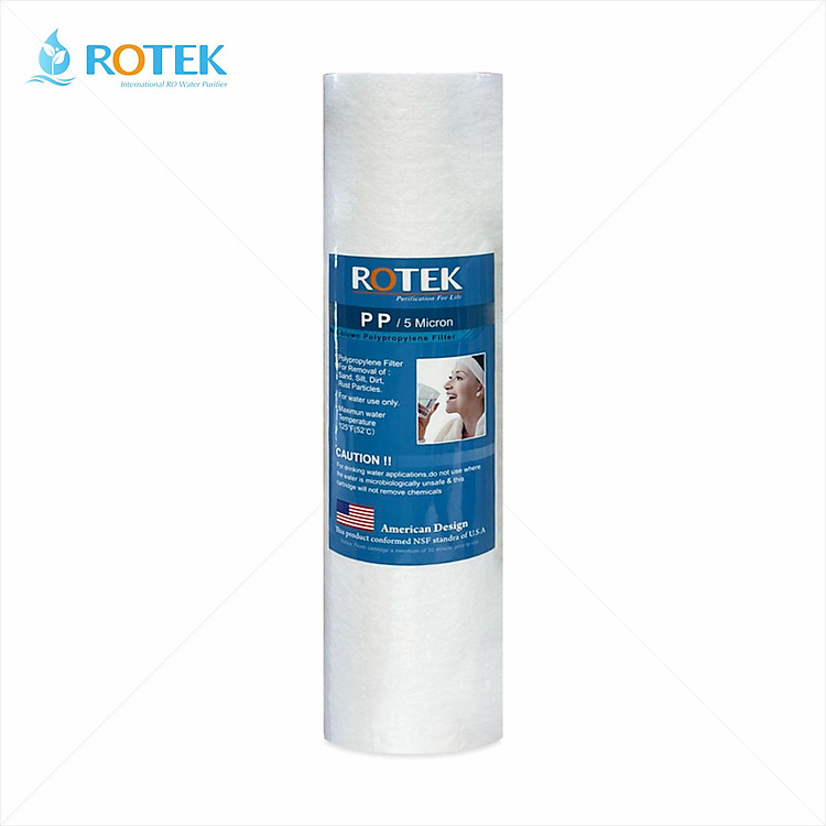 Lõi lọc nước số 1 PP Melt Blown thay thế cho các loại máy lọc RO – Hàng nhập khẩu chính hãng Rotek Đài Loan