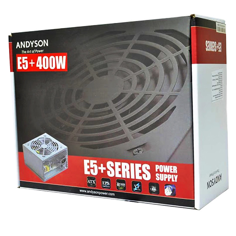 Nguồn Máy Tính Công Suất Thực Andyson E5+ 400W -Passive PFC Single Rail True Power - Hàng chính hãng