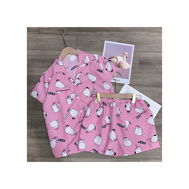 Đồ bộ ngủ mặc nhà Pijama Kate Thái đùi cho bạn nữ họa tiết dễ thương dưới 62kg