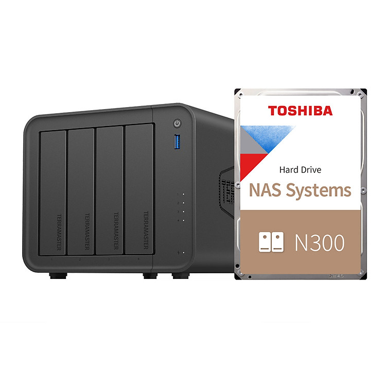 Combo Thiết bị lưu trữ mạng NAS TerraMaster F4-425 4-bay và Ổ Cứng HDD N300 Hàng Chính Hãng- Storage Shop