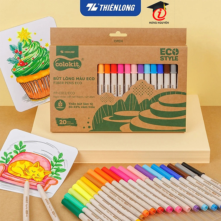 Bút lông 20 màu Fiber Pen Thiên Long Colokit ECO FP-C012/ECO