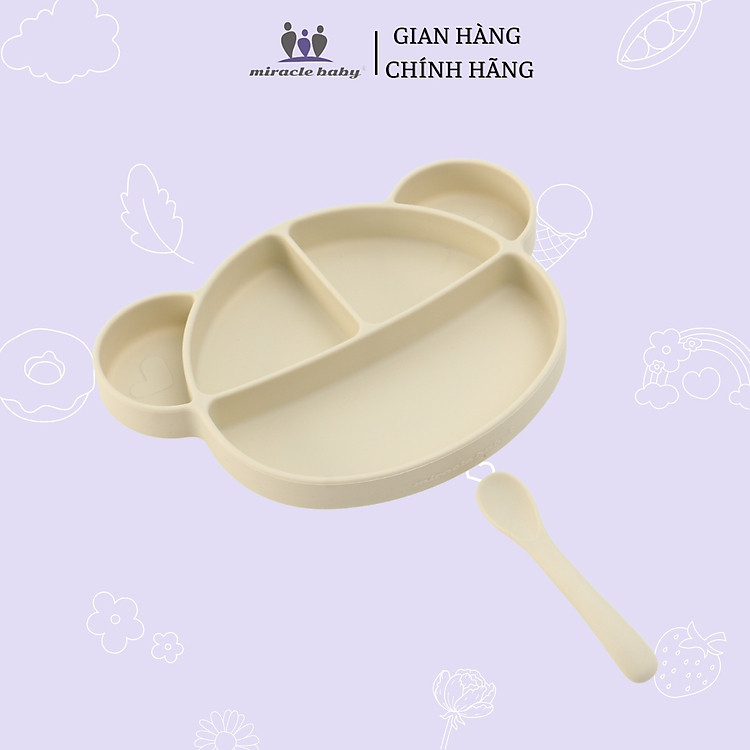 Khay ăn dặm silicon gấu Miraclebaby Chính hãng Ưu đãi - Hình ảnh 4