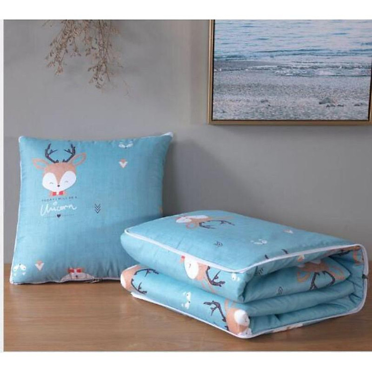 Chăn văn phòng gấp gọn lại thành gối