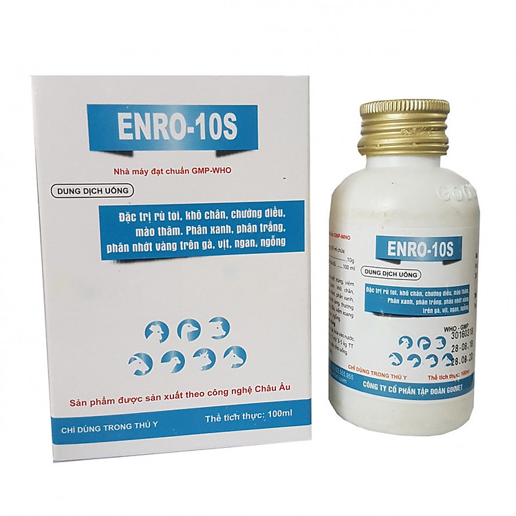 Dung dịch trị toi rù chim cảnh gà đá, trị phân xanh phân trắng chim cảnh - Enros 100ml