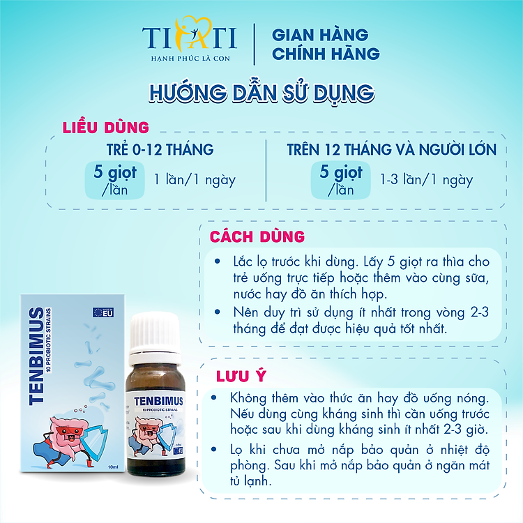 Nơi mua Men vi sinh TENBIMUS cho trẻ nhỏ Chính hãng Tiết kiệm - Hình ảnh 2