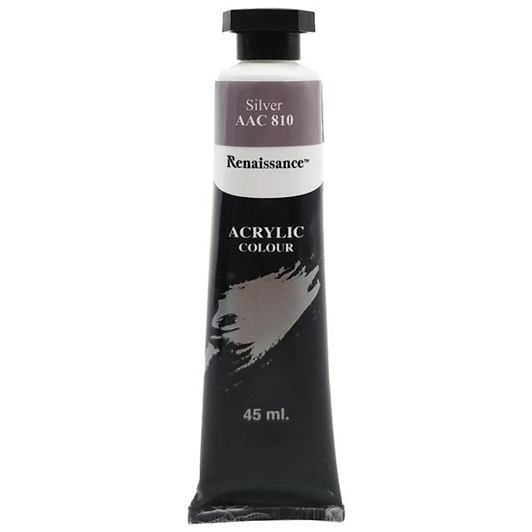 Tuýp Màu Acrylic 45 ml – Renaissance #810 (Màu Bạc)