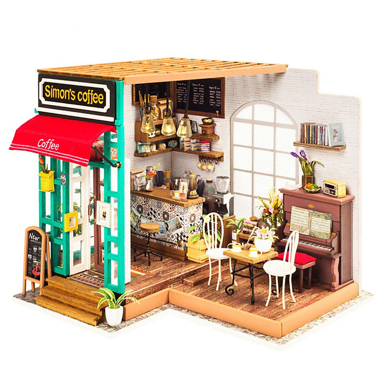 Nhà búp bê DIY Robotime mô hình cửa hàng Cafe của Simon - Simon's Coffee