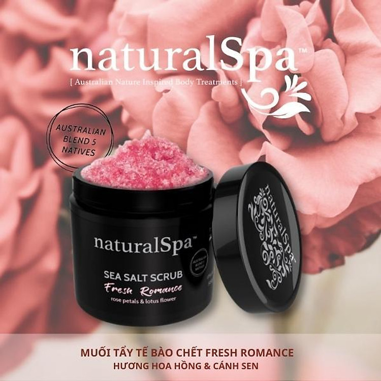 Tẩy tế bào chết muối khoáng hút độc tố, tăng cường lưu thông máu, cải thiện làn da - naturalSpa Fresh Romance Sea Salt Scrub 500gr