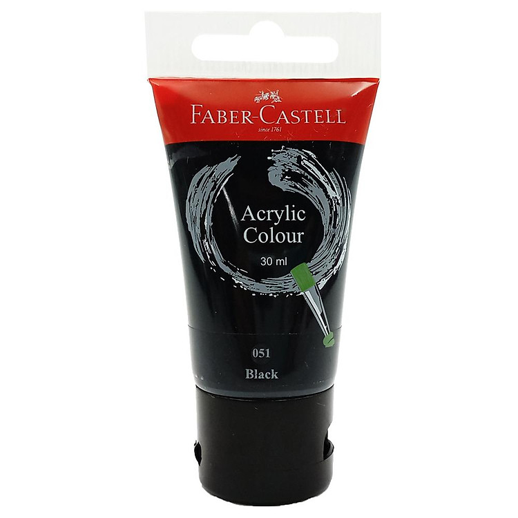 Tuýp màu vẽ acrylic 30ml (đen) Faber 183099 - Ảnh 2