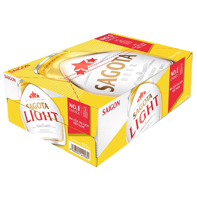 Thùng 24 Lon Bia Sagota Light (330ml x 24)