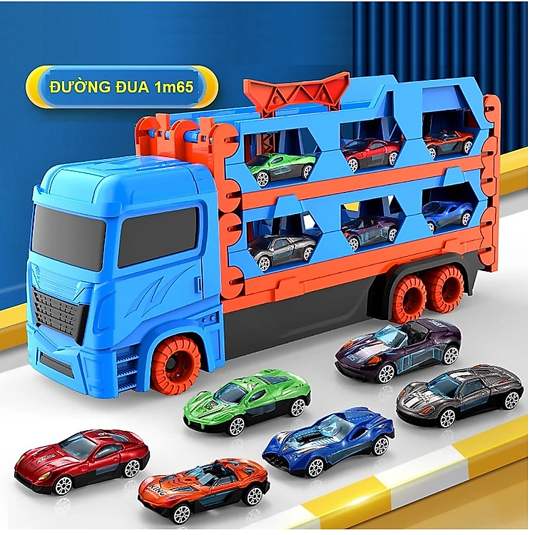 Ô tô đồ chơi BK TOTECH xe tải 3 tầng Chính hãng Giá tốt - Hình ảnh 5