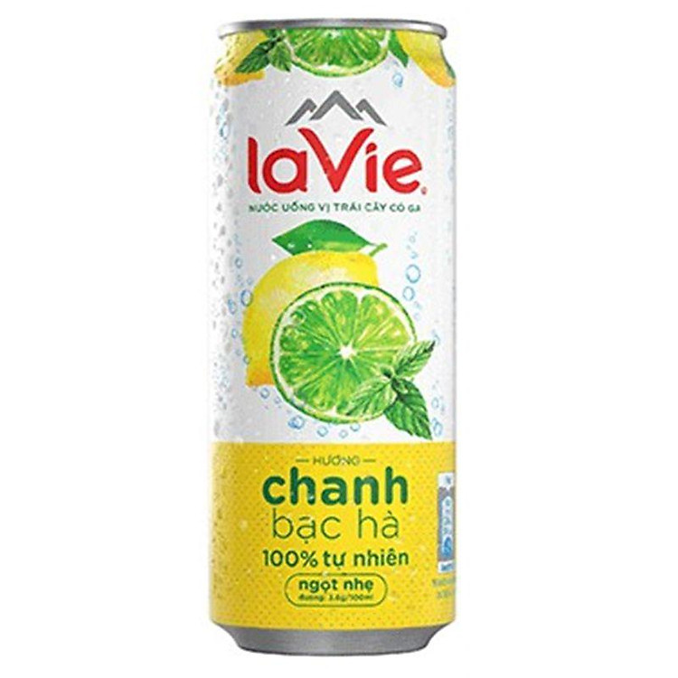 Nước SPARKLING LAVIE hương chanh bạc hà 330ml (lon)