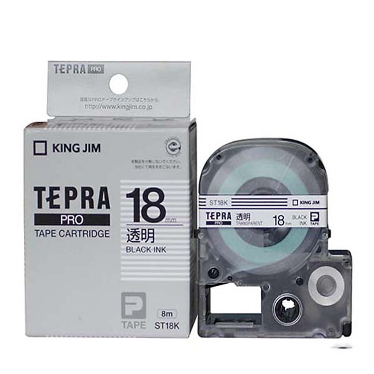 Băng mực in nhãn Tepra cỡ 18mm dùng cho máy KING JIM TEPRA PRO SR-R170V / SR530 / SR970 / SR5900P - HÀNG CHÍNH HÃNG