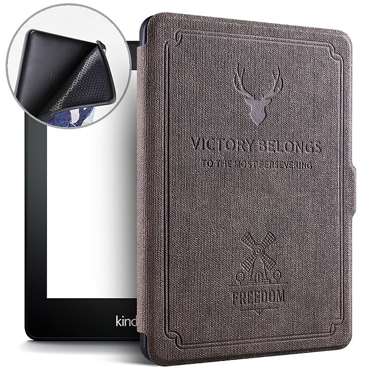 Bao Da Case Cover Cho Máy Đọc Sách Kindle Paperwhite Gen 4 10th 2018 (Màu Nâu)