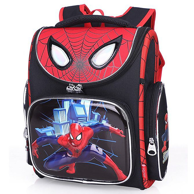 Balo Dạng Hộp Chống Gù Lưng Cho Nam Sinh Cấp 1-Người Nhện