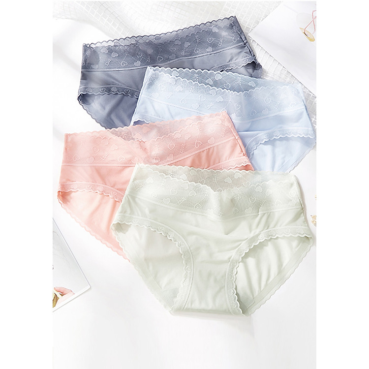 Combo 5 quần lót cotton lụa thông hơi mềm mại phối viền ren xinh xắn - ZQ9909 (Giao màu ngẫu nhiên)