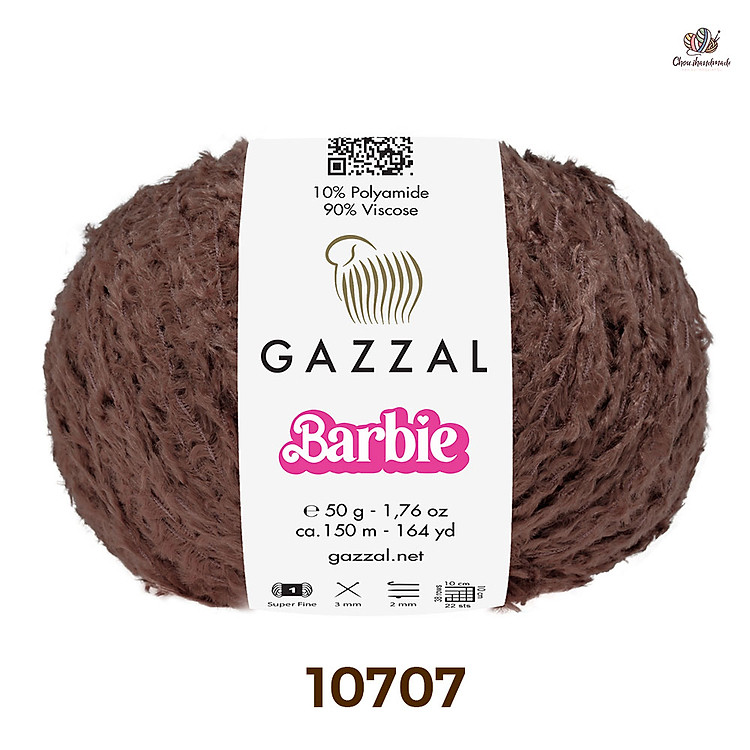 Len lông xù Barbie nhập từ Gazzal, đan móc áo, váy, khăn