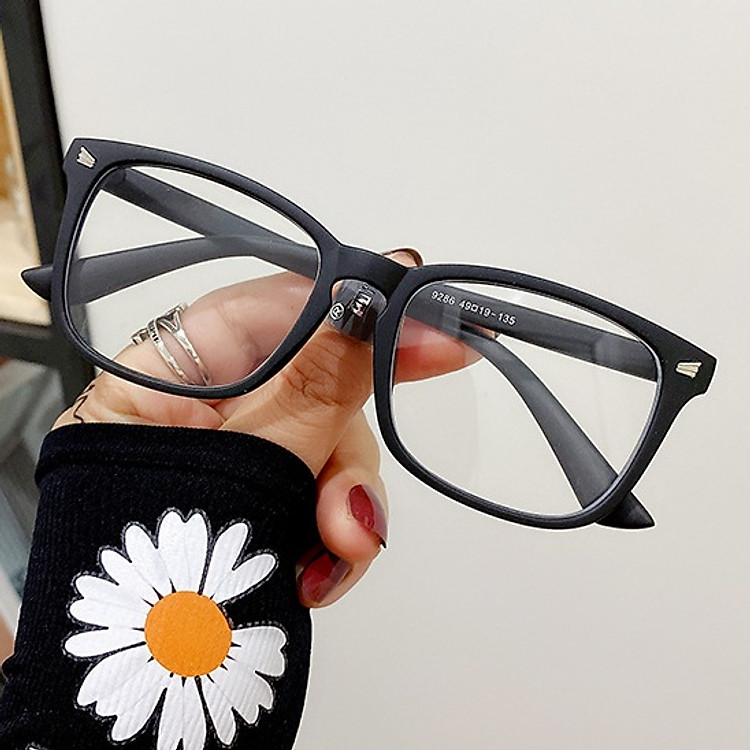 Kính Giả Cận, Gọng Kính Cận Nam Nữ Mắt Vuông To Gọng Nhựa Đen Nhám Siêu Nhẹ Không Độ Hàn Quốc - BLUE LIGHT SHOP