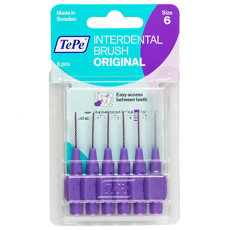 Bộ 6 bàn chải kẽ răng cơ bản Tepe Interdental Brush Original (dạng vỉ)