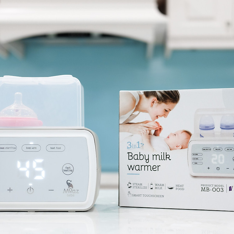 MÁY HÂM SỮA TIỆT TRÙNG HAI BÌNH, HÂM NÓNG THỨC ĂN MOAZ BEBE MB-003