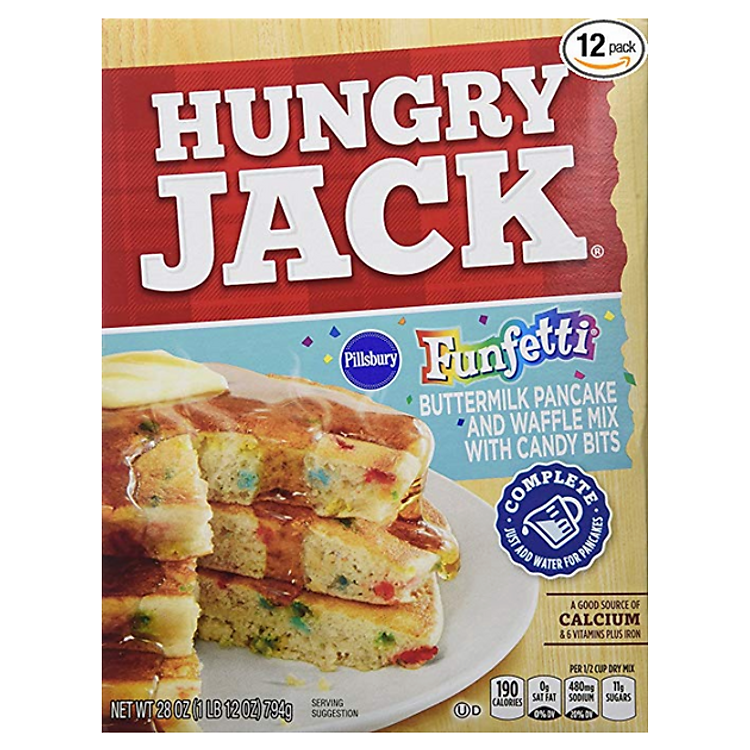 Bột Làm Bánh Pancake Waffle Funfetti Hungry Jack (794g)