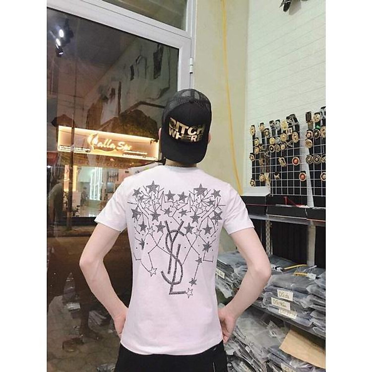 Áo phông YSL đính đá, áo thun đính đá bản đẹp