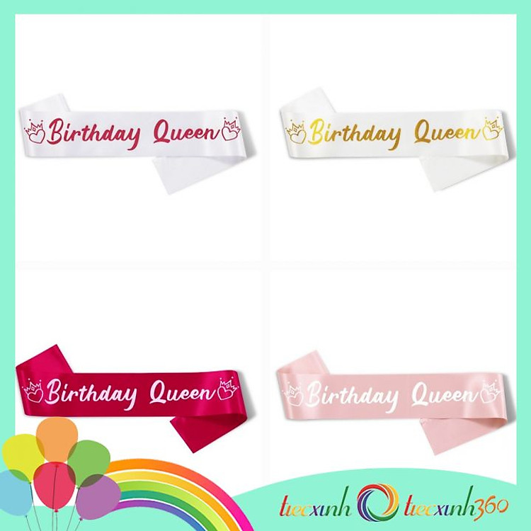 Băng đeo chéo sinh nhật tiệc xinh Birthday Queen nhiều màu - Ảnh 6