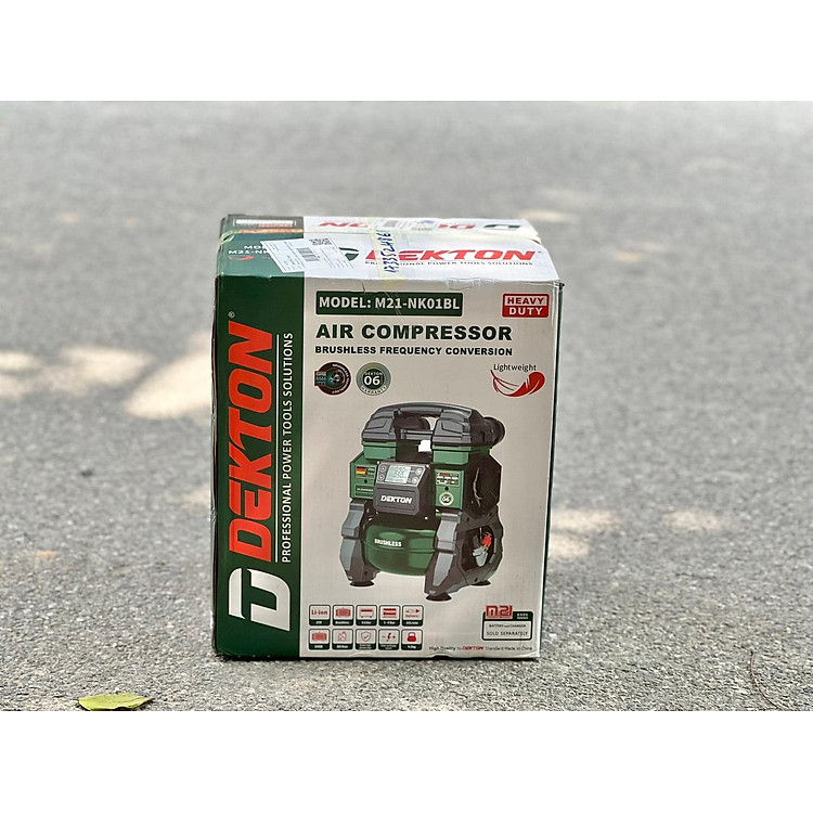 Máy nén khi dùng pin 21V ( BÌNH HỢP KIM NHÔM CAO CẤP ) Dekton M21-NK01BL -HÀNG CHÍNH HÃNG
