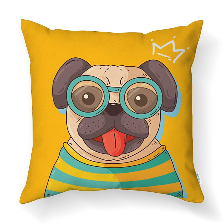 Gối Tựa Trang Trí LOVIN Adorable Dogs GV1007 Vải Canvas