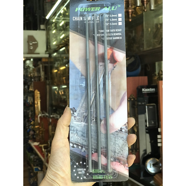 Bộ 3 dũa lưỡi cưa xích thân tròn 4mm cho máy cưa gỗ