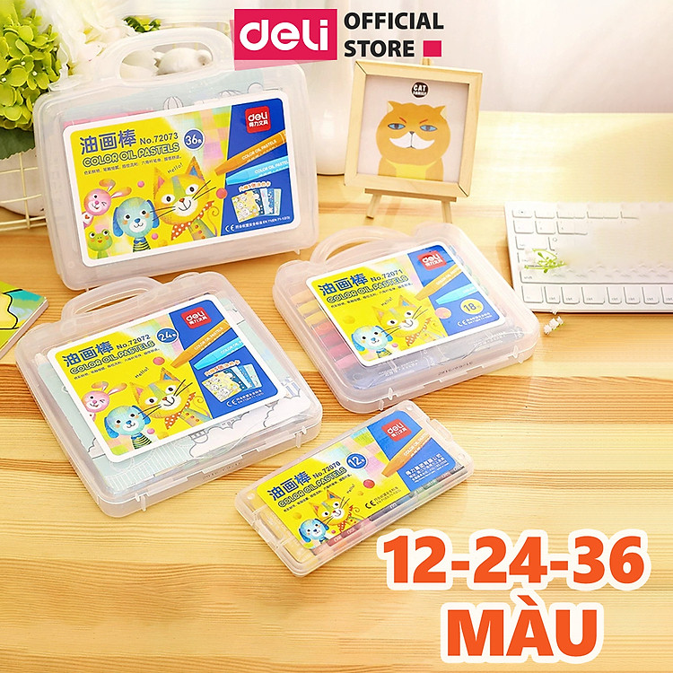 Bút Màu Sáp Dầu Deli (12 màu)