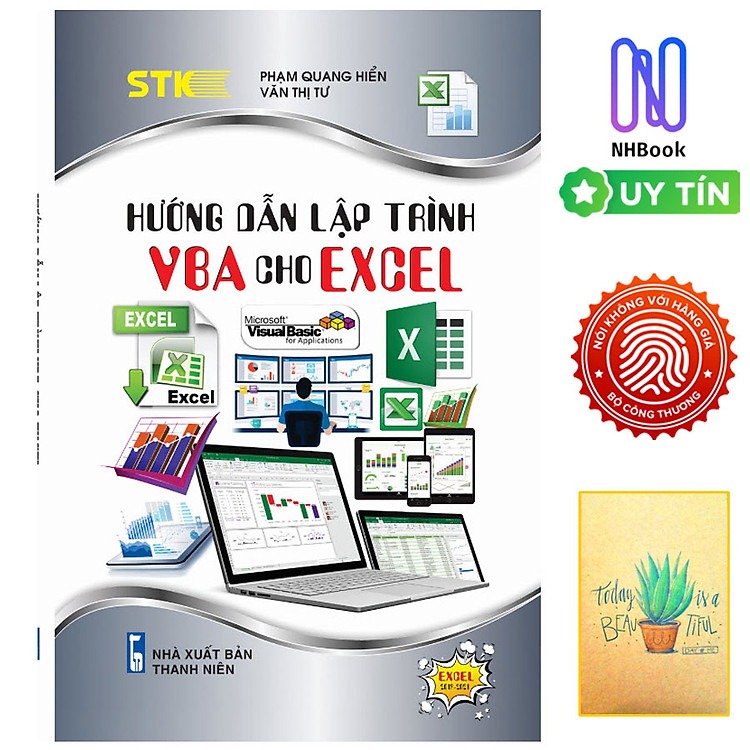 Sách Tin Học - Hướng Dẫn Lập Trình VBA Cho Excel - Bìa mềm- STK ( Tặng Sổ Tay Xương Rồng )