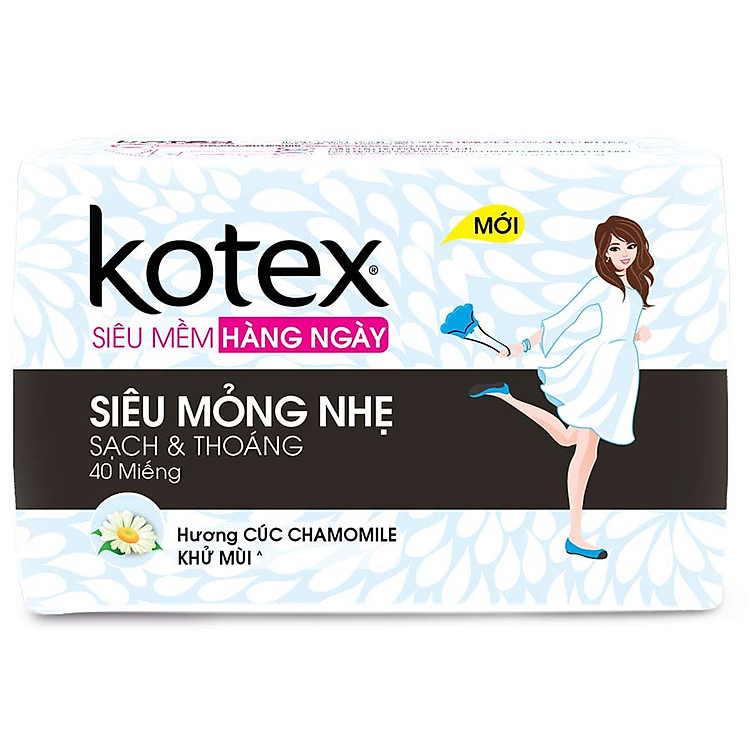 Băng Vệ Sinh Kotex Hằng Ngày Siêu Mỏng Hương Hoa Cúc 40*24