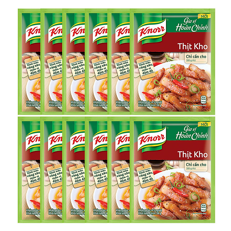 Combo 12 Gói Knorr Gia Vị Hoàn Chỉnh Thịt Kho (28g) - 21006076 - DCH