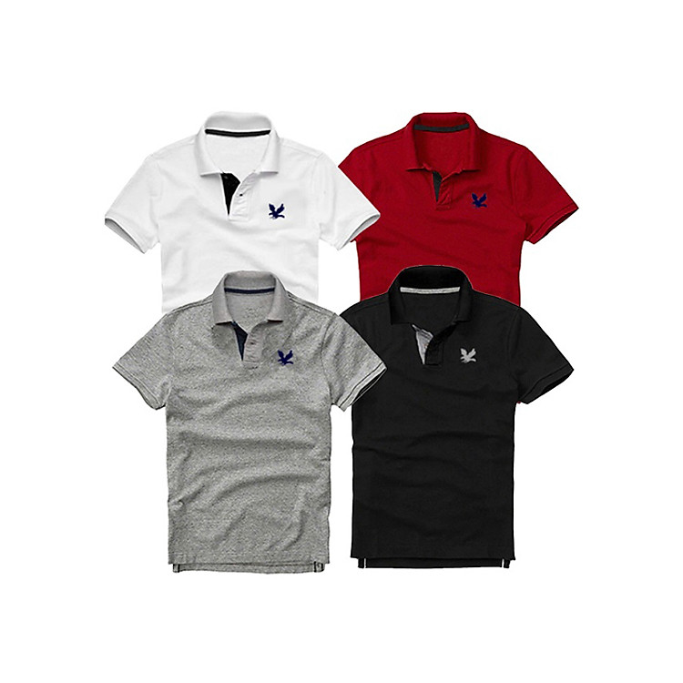 Bộ 4 áo thun nam cổ bẻ cao cấp ( Tặng 1 dây nịt da ) DokaFashion, chất liệu thun cá sấu 4 chiều ngoại nhập - Trắng, Đỏ đô, Xám đậm, Đen