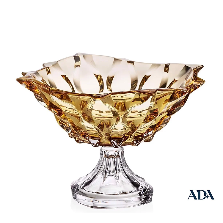 Chân bồng pha lê Samba Vàng 30,5cm Bohemia Treasury